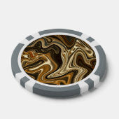 ゴージャスな大理石スタイル – 暖茶 ポーカーチップ (シングル)