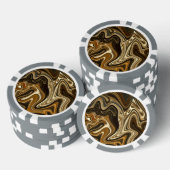 ゴージャスな大理石スタイル – 暖茶 ポーカーチップ (積み重ね)