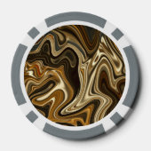 ゴージャスな大理石スタイル – 暖茶 ポーカーチップ (裏面)