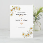 ゴージャスな大輪のデイジーの花の結婚式招待状 招待状 (スタンド正面)