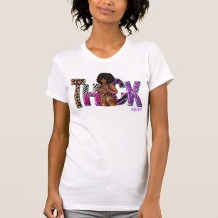 ゴージャスな太めの黒人女性が輝く美しさを祝う Tシャツ