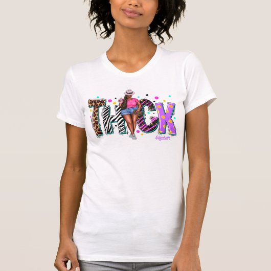 ゴージャスな太めの黒人女性が輝く美しさ Tシャツ (正面)
