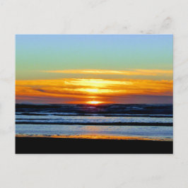 ゴージャスな太平洋のビーチの夕日の写真 ポストカード