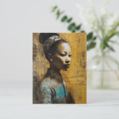 ゴージャスな女性ミックスメディ絵画ア ポストカード (スタンド正面)