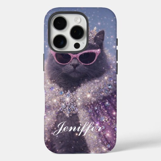 ゴージャスな女王猫のスパークリングファンタジーポートレート Case-Mate iPhoneケース (裏面)