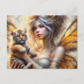 ゴージャスな妖精と虎の子 ポストカード (正面)