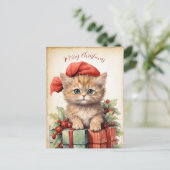 ゴージャスな子猫のクリスマス ポストカード (スタンド正面)