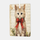 ゴージャスな子猫のクリスマス メタルオーナメント (正面左)