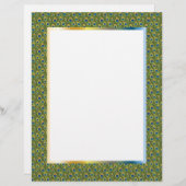 ゴージャスな孔雀プリント縁ど文具 (正面/裏面)