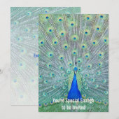 ゴージャスな孔雀 ご招待します 招待状 (正面/裏面)
