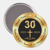ゴージャスな安い30年の教会の記念日のアイディア、 マグネット (正面/裏面)