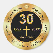 ゴージャスな安い30年の教会の記念日のアイディア、 マグネット (正面)