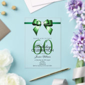 ゴージャスな宝石とリボンの60歳誕生日 アクリル招待状 (インサイチュ (ウェディング))