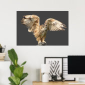 ゴージャスな幾何学的アートフクロウのポスター ポスター (ホームオフィス)