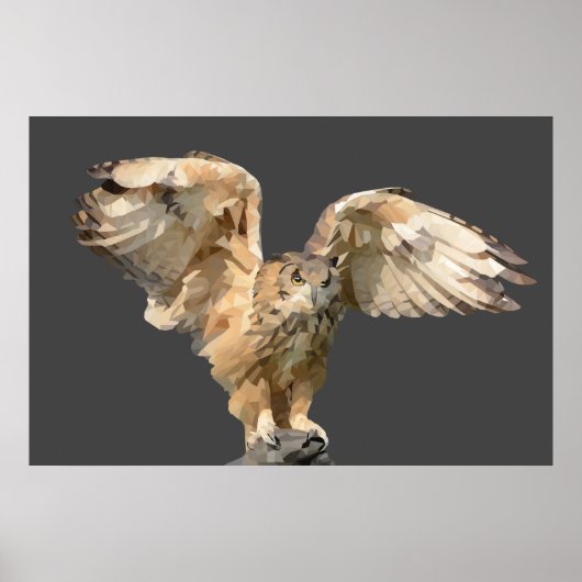 ゴージャスな幾何学的アートフクロウのポスター ポスター (正面)
