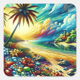 ゴージャスな愛アート |沿岸美しい スクエアシール