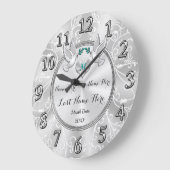 ゴージャスな愛ユニーク鳥結婚の壁時計 ラージ壁時計 (傾斜)