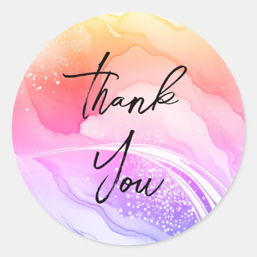 ゴージャスな感謝してい金ゴールドステッカー ラウンドシール (正面)