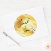 ゴージャスな感謝してい金ゴールドステッカー ラウンドシール (封筒)
