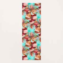 ゴージャスな手絵を描の水の色のフローラボタニカルa ヨガマット