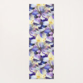 ゴージャスな手絵を描の水の色フローラ植物学 ヨガマット (裏面)