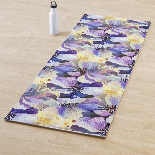 ゴージャスな手絵を描の水の色フローラ植物学 ヨガマット (インサイチュ)