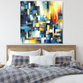 ゴージャスな抽象芸術（青） キャンバスプリント (インサイチュ (寝室))