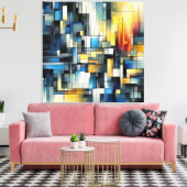 ゴージャスな抽象芸術（青） キャンバスプリント (インサイチュ (リビング))