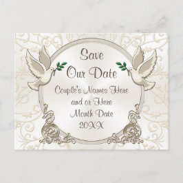 ゴージャスな救Our Dateカスタマイズ可能なカラー、文字 案内ポストカード