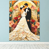 ゴージャスな新郎新婦コラージュ キャンバスプリント (インサイチュ (ウッドフロア))