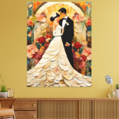 ゴージャスな新郎新婦コラージュ キャンバスプリント (インサイチュ (リビング))