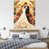 ゴージャスな新郎新婦コラージュ キャンバスプリント (インサイチュ (寝室))