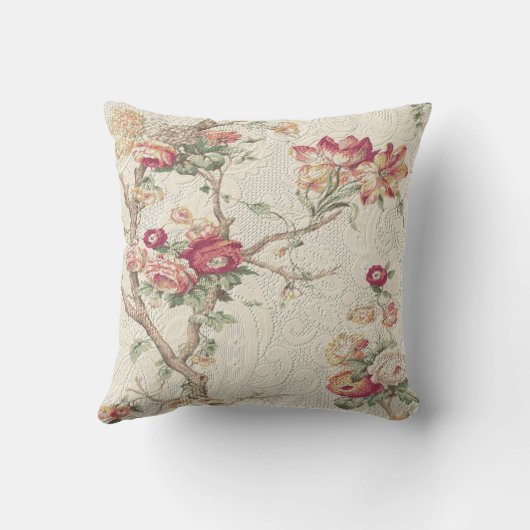 ゴージャスな旧世界アンティークフローラテクスチフェイクャ クッション (裏面)