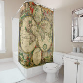 ゴージャスな旧世界ヴィンテージの地図 シャワーカーテン (インサイチュ)