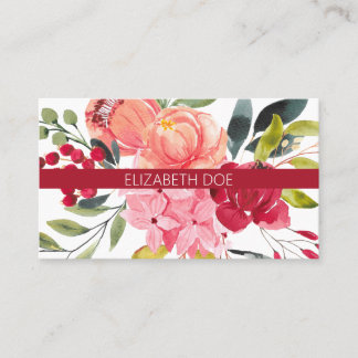 ゴージャスな明るいフローラ名刺 名刺