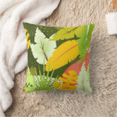 ゴージャスな明るい熱帯葉の クッション (ブランケット)