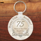 ゴージャスな格安75歳の誕生日パーティーが彼女を応援 キーホルダー (正面)