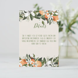 ゴージャスな桃と葉のカラフル詳細 エンクロージャーカード