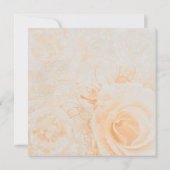 ゴージャスな桃のクリームバラ結婚ズ 招待状 (裏面)