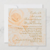 ゴージャスな桃色のクリームローズのウェディング招待状 招待状 (正面)