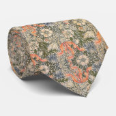 ゴージャスな植物性フローラグレーオレンジオリーブ | ネクタイ (ロール)