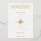 ゴージャスな楕円形の形状エフェクトスペインのキンセニェラ 箔招待状 (裏面)