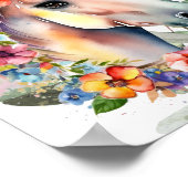 ゴージャスな水の色のフローラ馬の赤ちゃんシャワー ポスター (角)