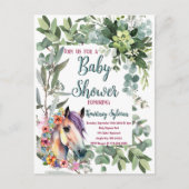 ゴージャスな水の色のフローラ馬の赤ちゃんシャワー ポストカード (正面)
