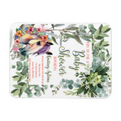 ゴージャスな水の色のフローラ馬の赤ちゃんシャワー マグネット (横)