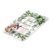 ゴージャスな水の色のフローラ馬の赤ちゃんシャワー マグネット (左側)