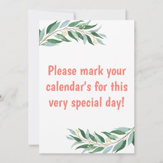 ゴージャスな水の色のフローラ馬の赤ちゃんシャワー 招待状 (裏面)