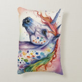 ゴージャスな水の色アパロカラフルーサUnicorn アクセントクッション (裏面(縦))