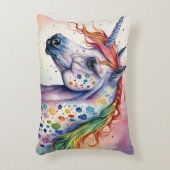 ゴージャスな水の色アパロカラフルーサUnicorn アクセントクッション (正面(垂直))