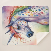 ゴージャスな水の色アパロカラフルーサUnicorn シェルパブランケット (正面(横))